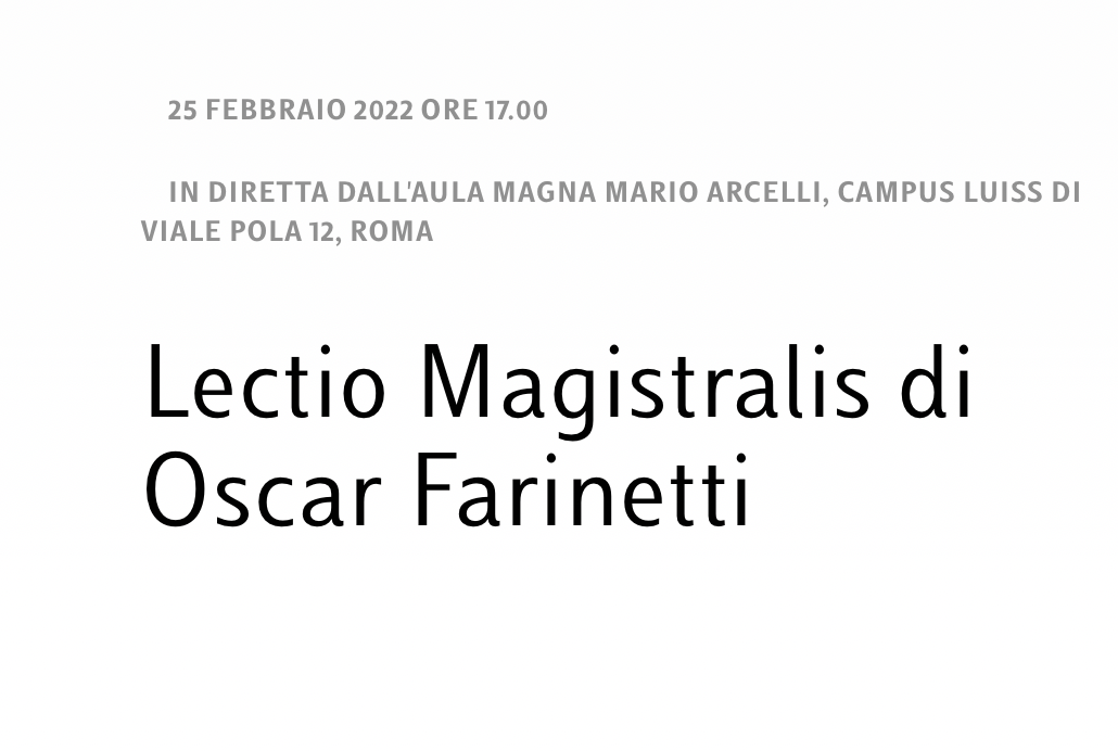 Cibo, la sublime ossessione. L’alimentazione e le sue derive tra piacere e necessità - Lectio Magistralis di Oscar Farinetti